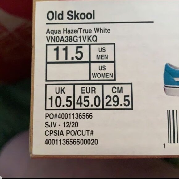 Vans Old Skool Shoes Aqua Haze/True White Mens Size 11.5 - Picture 3 of 5